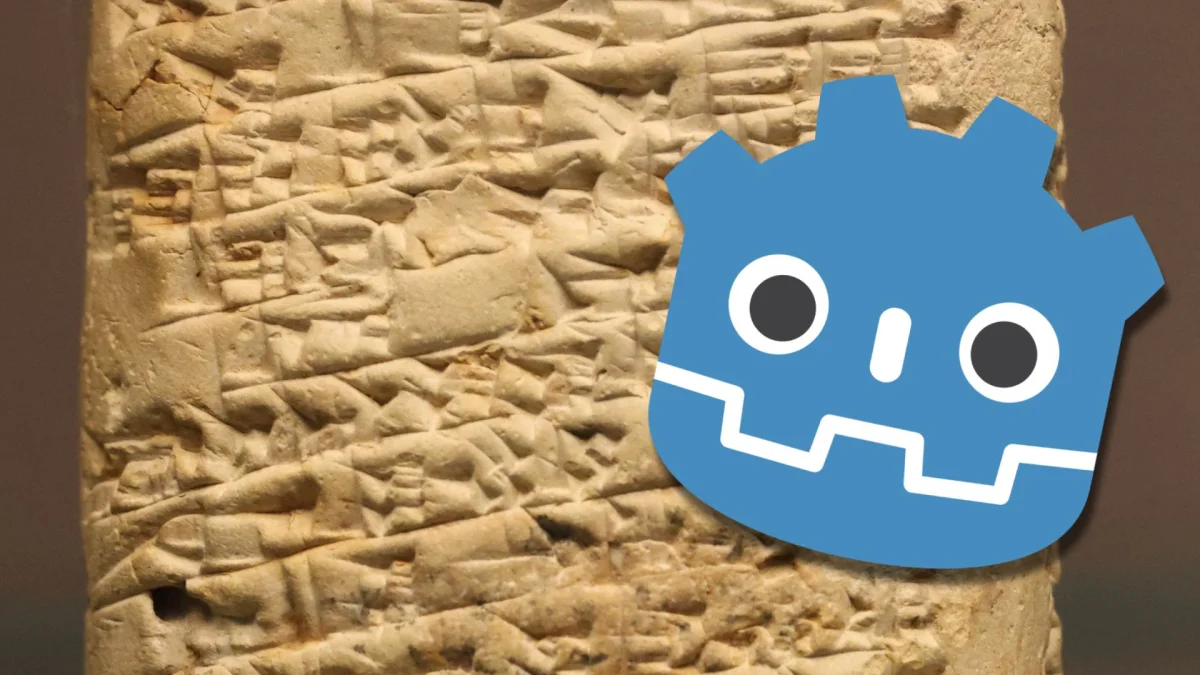 Godot agora suporta programação em cuneiforme sumério-acadêmico