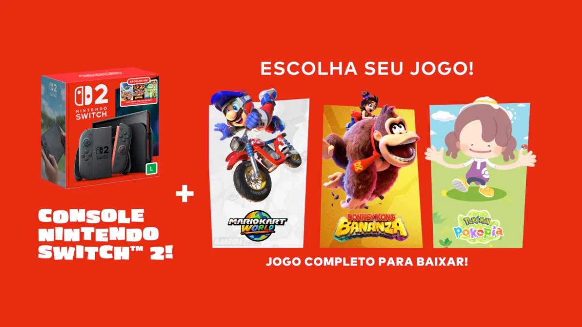 R$200 de desconto no Nintendo Switch 2 com jogo à escolha na Amazon