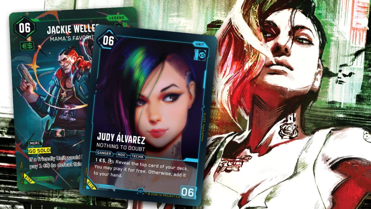 Revelação Exclusiva de Cartas de Jackie Welles e Judy Alvarez no Cyberpunk TCG