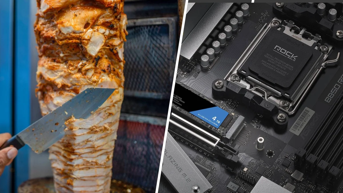 Usuário do Reddit cria um PC em forma de kebab turco com componentes giratórios