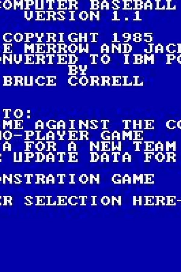 Capa de Computer Baseball